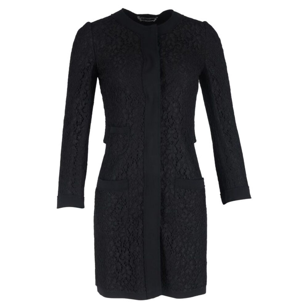 Dolce & Gabbana Lace Coat in Black Polyamide